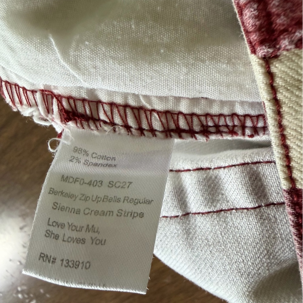 Show Me Your Mumu Berkeley Bell Flare Jeans Red Stripe High Rise 28 - Picture 7 of 12